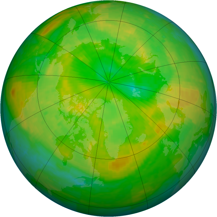 Arctic ozone map for 18 June 1994